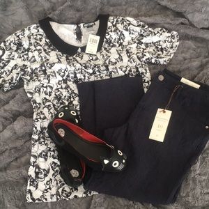 Simply Vera Wang Jacquard Capri In Navy Sz 10